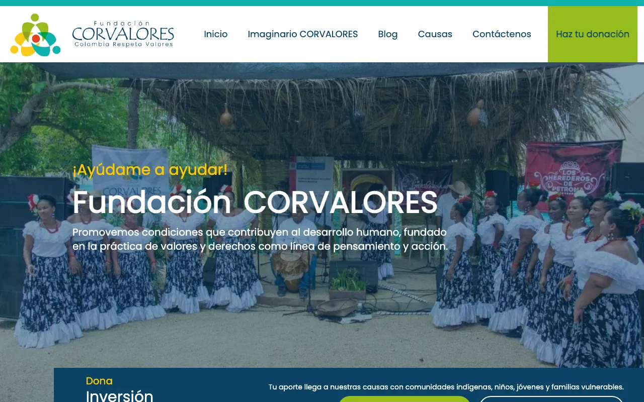Captura del sitio de Corvalores
